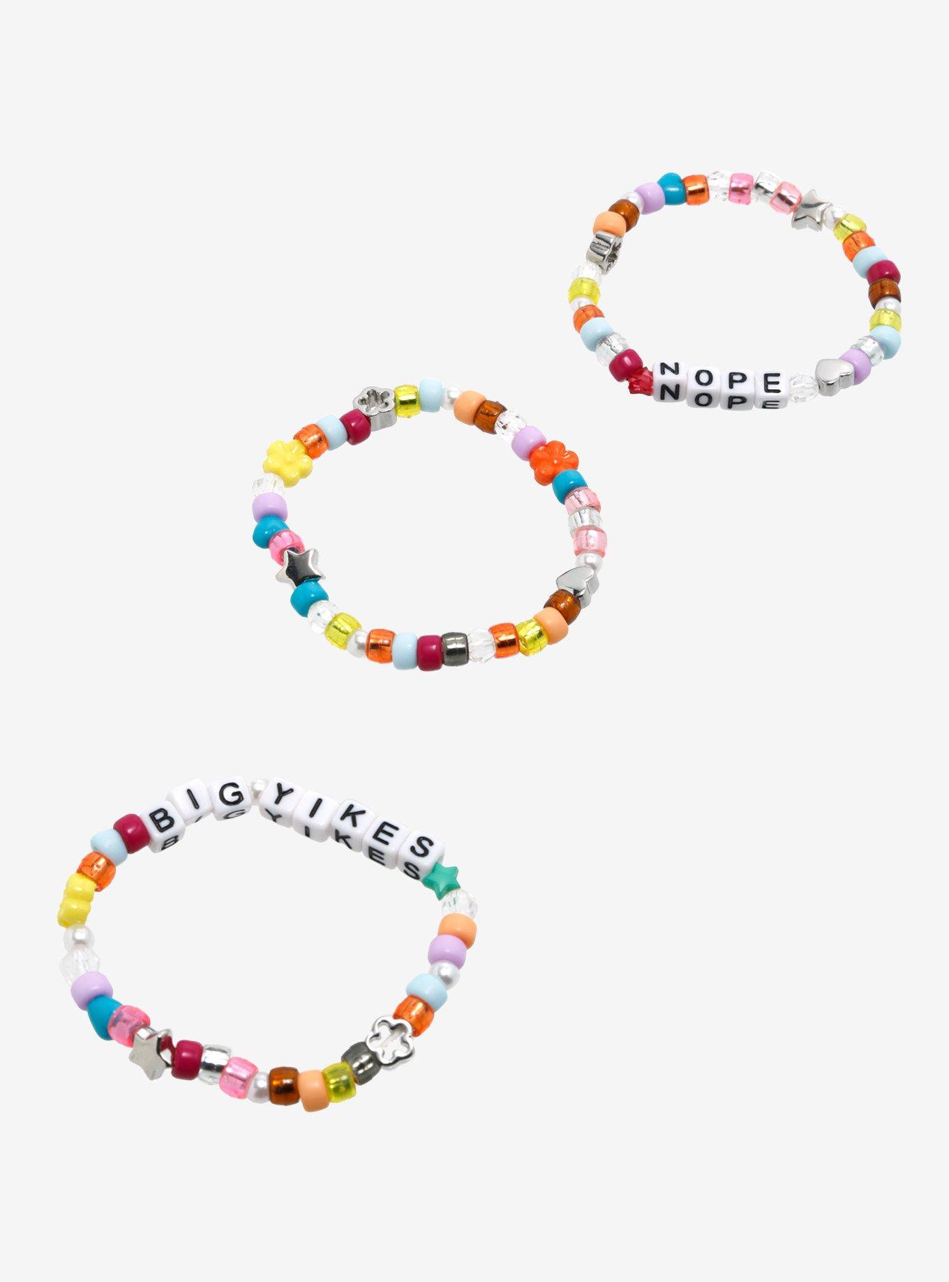 Sweet Society Big Yikes Nope Beaded Bracelet Set, , alternate