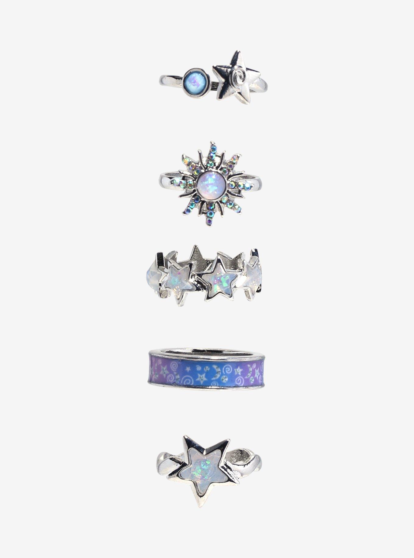 Cosmic Aura® Opal Celestial Star Ring Set, , alternate