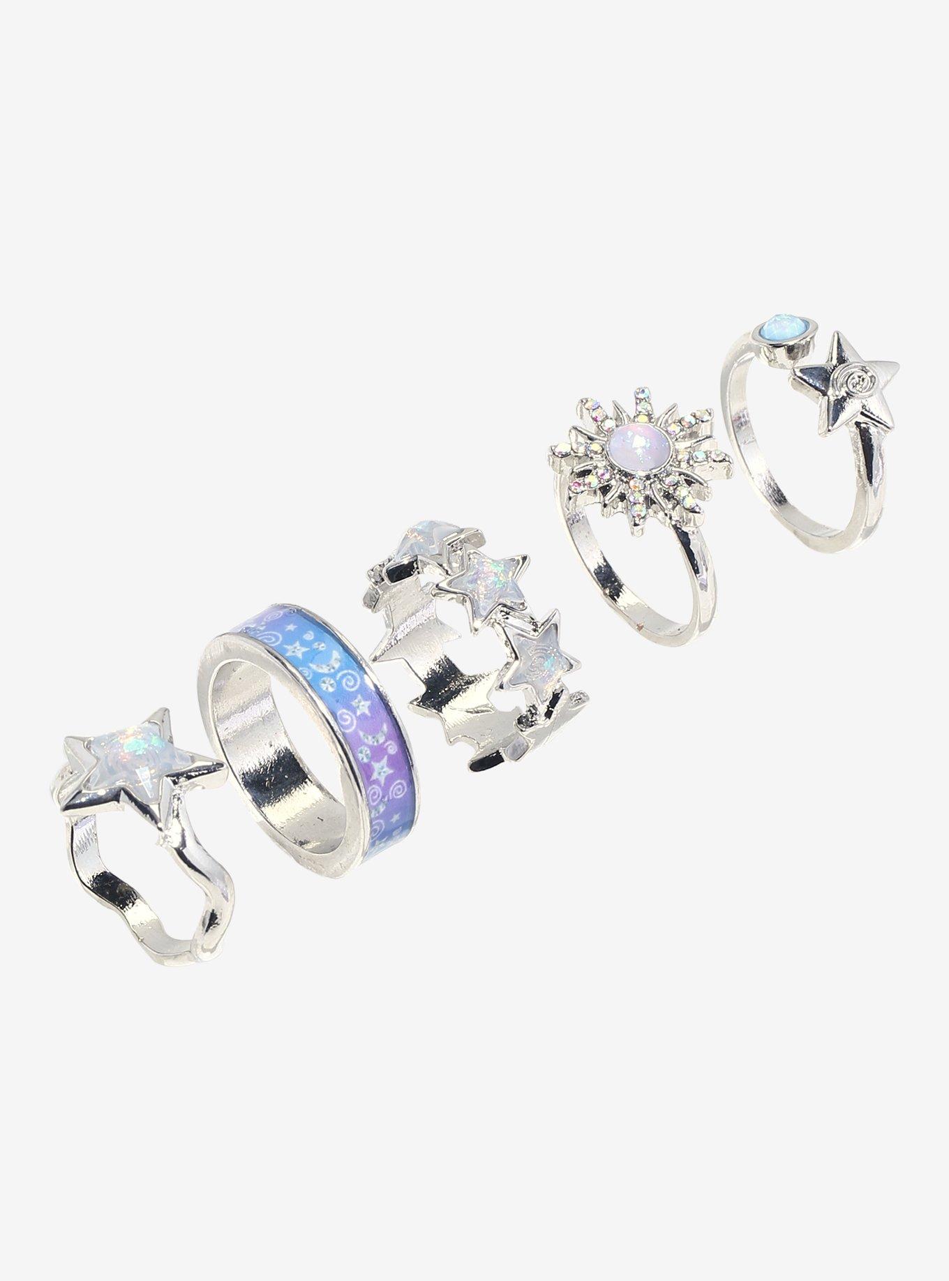 Cosmic Aura® Opal Celestial Star Ring Set, , alternate
