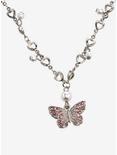 Thorn & Fable® Butterfly Heart Charm Necklace, , alternate
