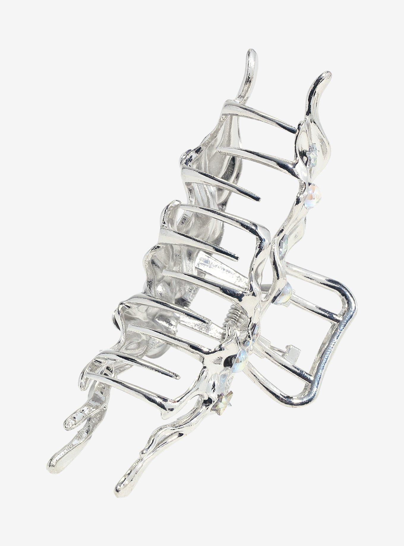 Social Collision® Silver Butterfly Drip Claw Hair Clip, , alternate