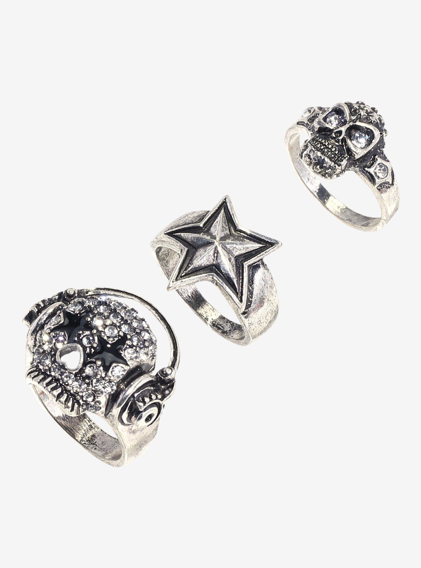 Hot Topic Social Collision® Rhinestone Skull Ring Set | Hamilton Place