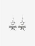 Social Collision® Silver Star Bow Drop Earrings, , alternate