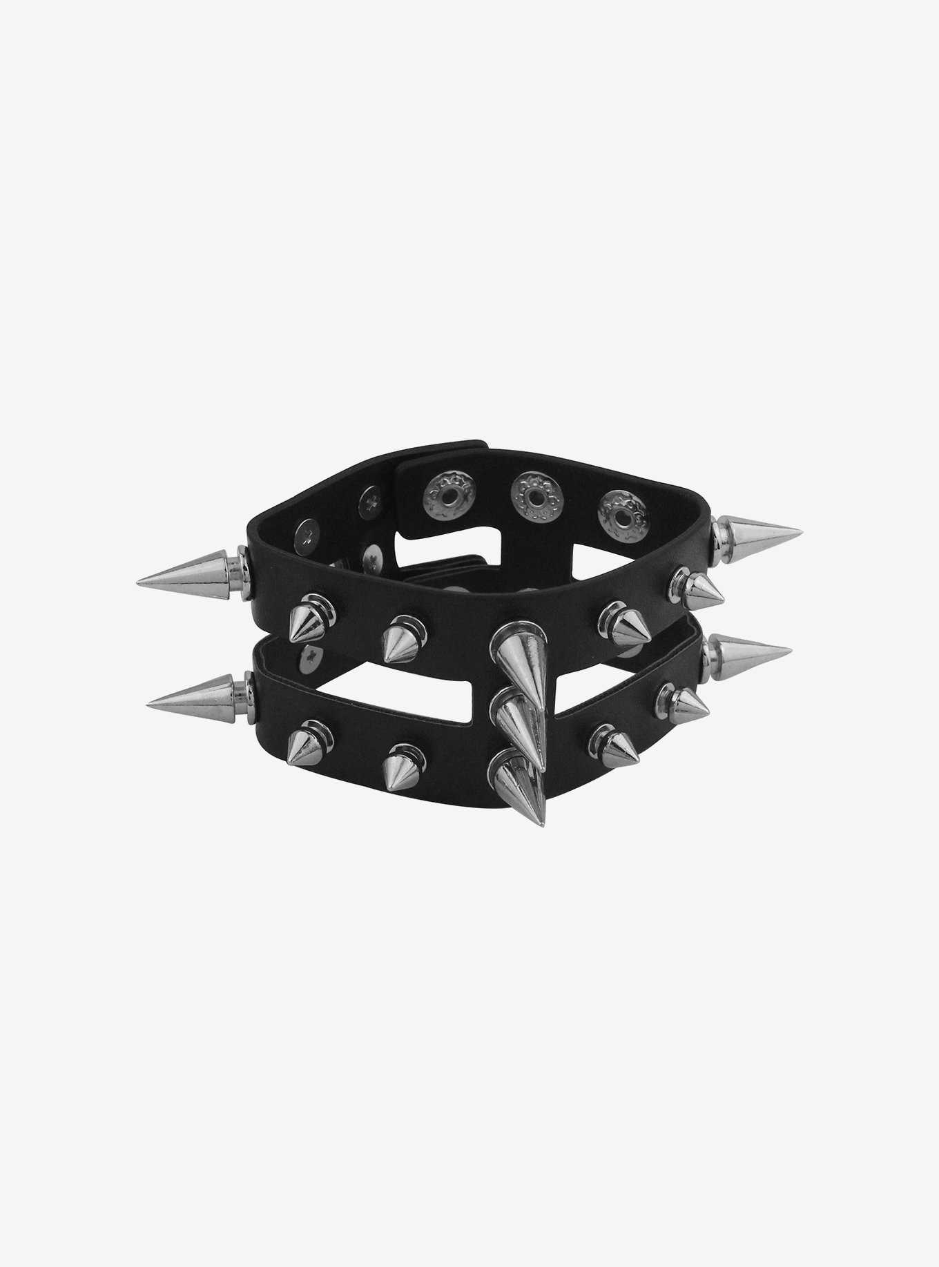 Social Collision® Double Row Spiked Cuff Bracelet, , hi-res