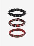 Social Collision® Leopard Print & Red Studded Bracelet Set, , alternate