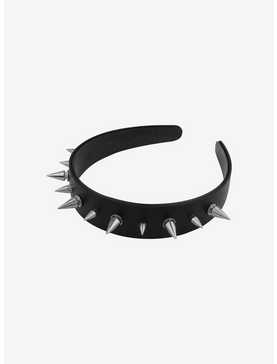 Social Collision® Spiked Faux Leather Headband, , hi-res