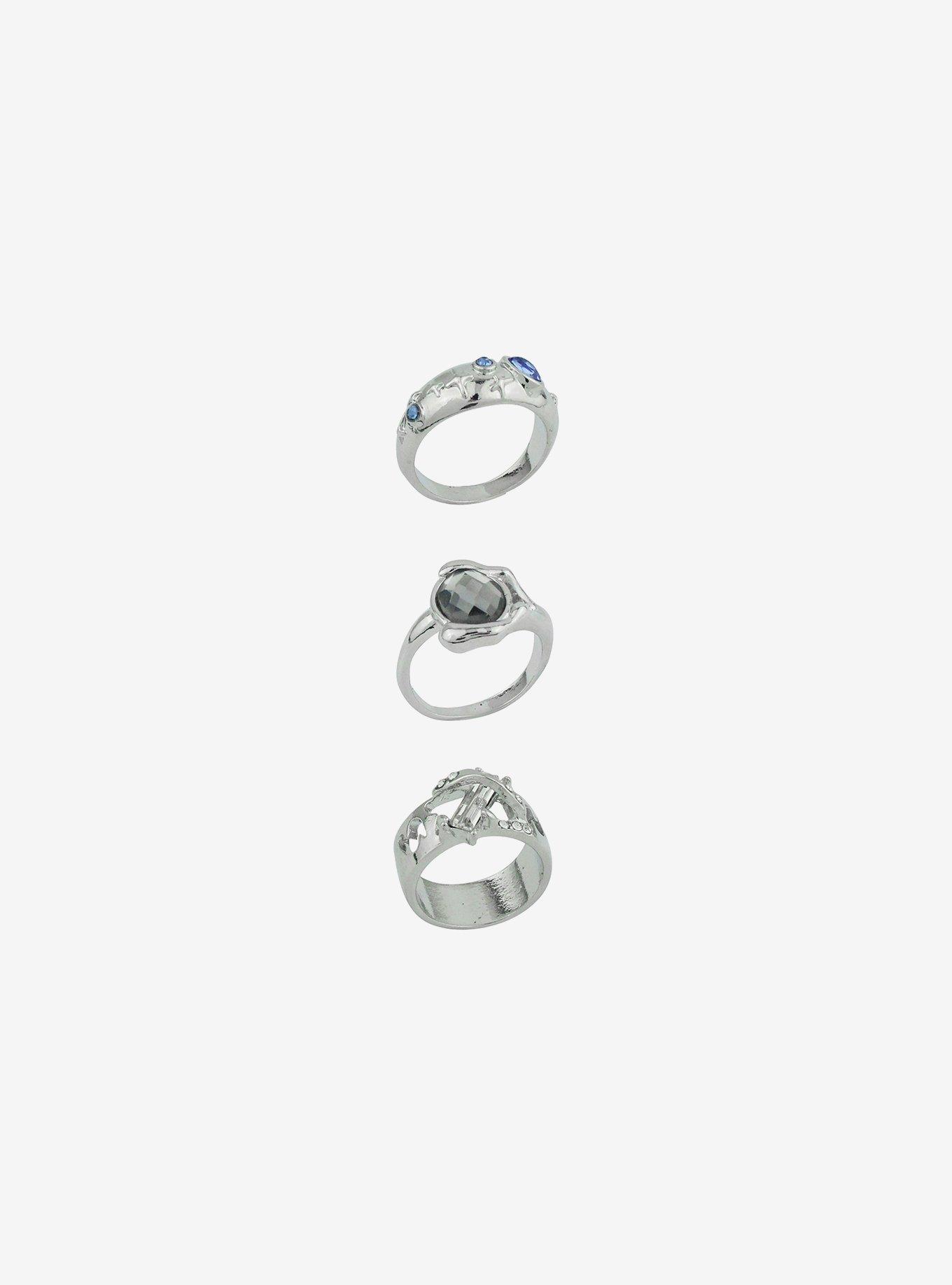 Social Collision® Futuristic Drippy Gem Stone Ring Set, , hi-res