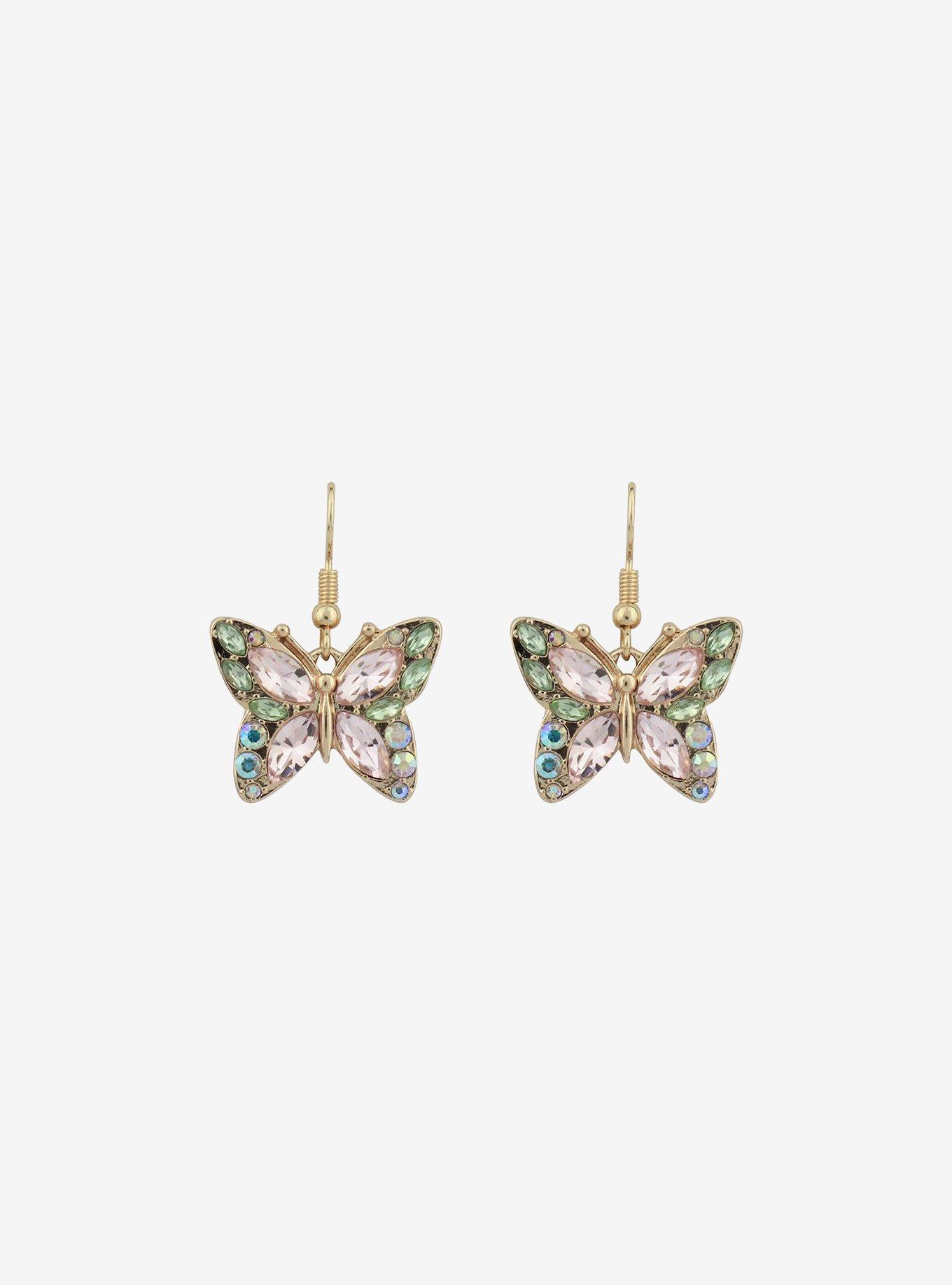 Sweet Society® Butterfly Bling Drop Earrings
