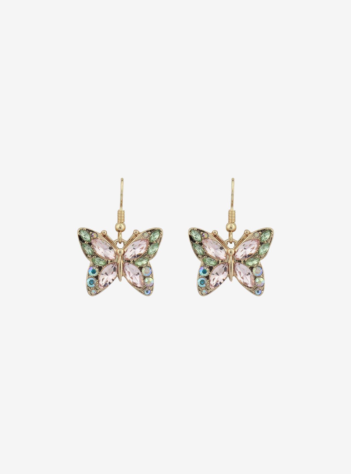 Sweet Society&reg; Butterfly Bling Drop Earrings, , alternate