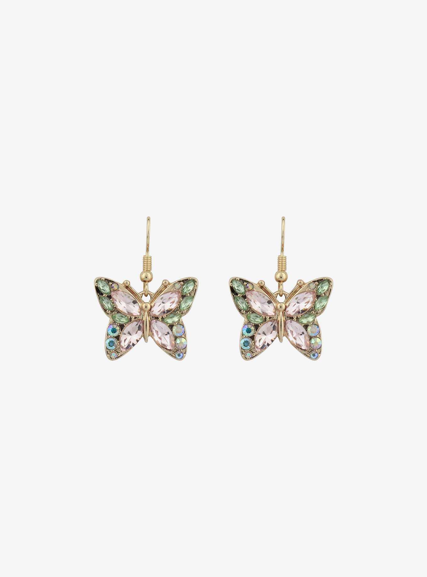 Sweet Society® Butterfly Bling Drop Earrings, , hi-res