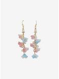 Thorn & Fable® Pink & Blue Lily Drop Earrings, , alternate
