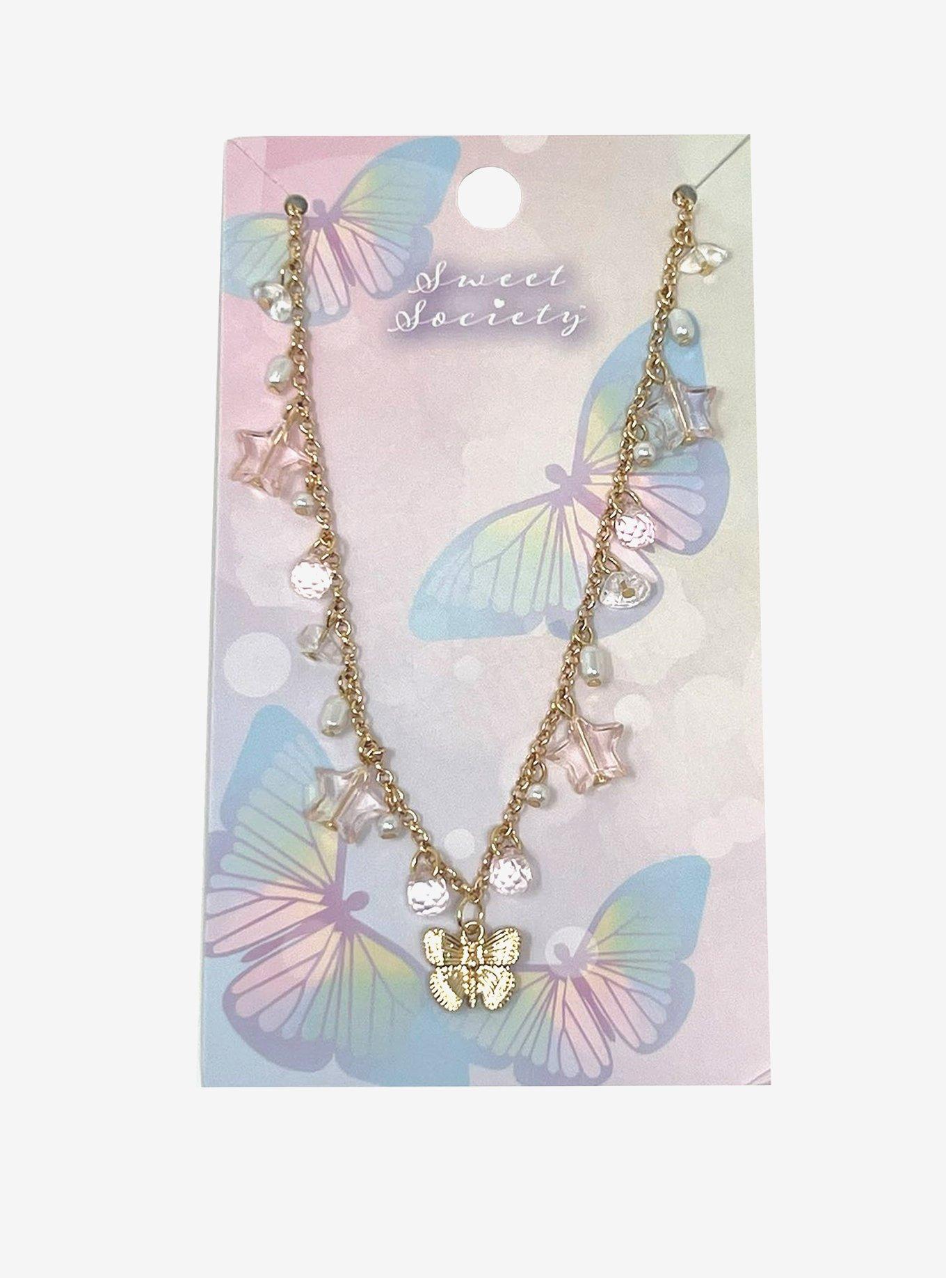 Sweet Society Butterfly Star Charm Necklace, , alternate