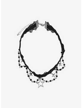 Social Collision® Black Lace Star Chain Choker, , hi-res