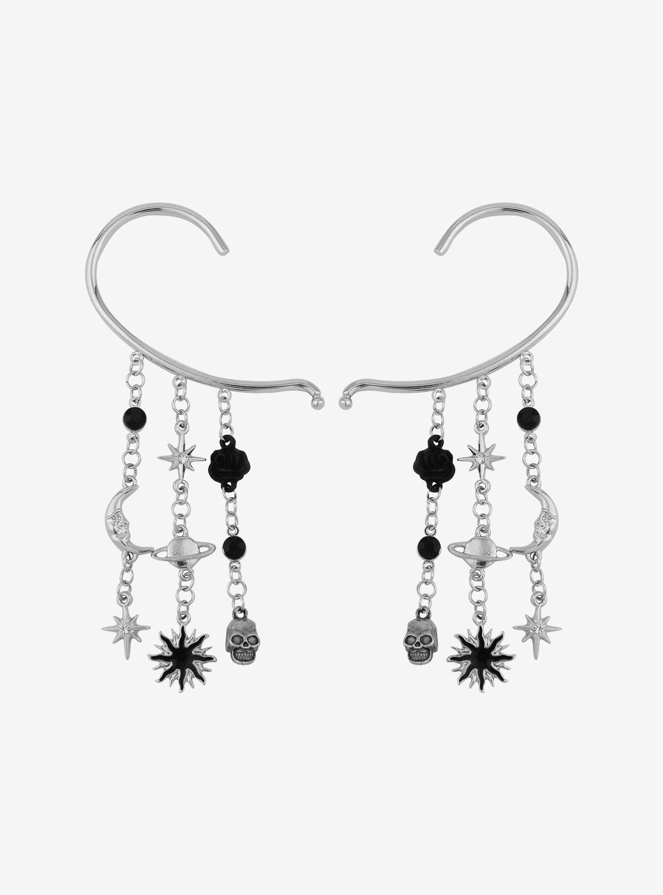 Cosmic Aura® Celestial Skull Cascading Ear Cuff Set