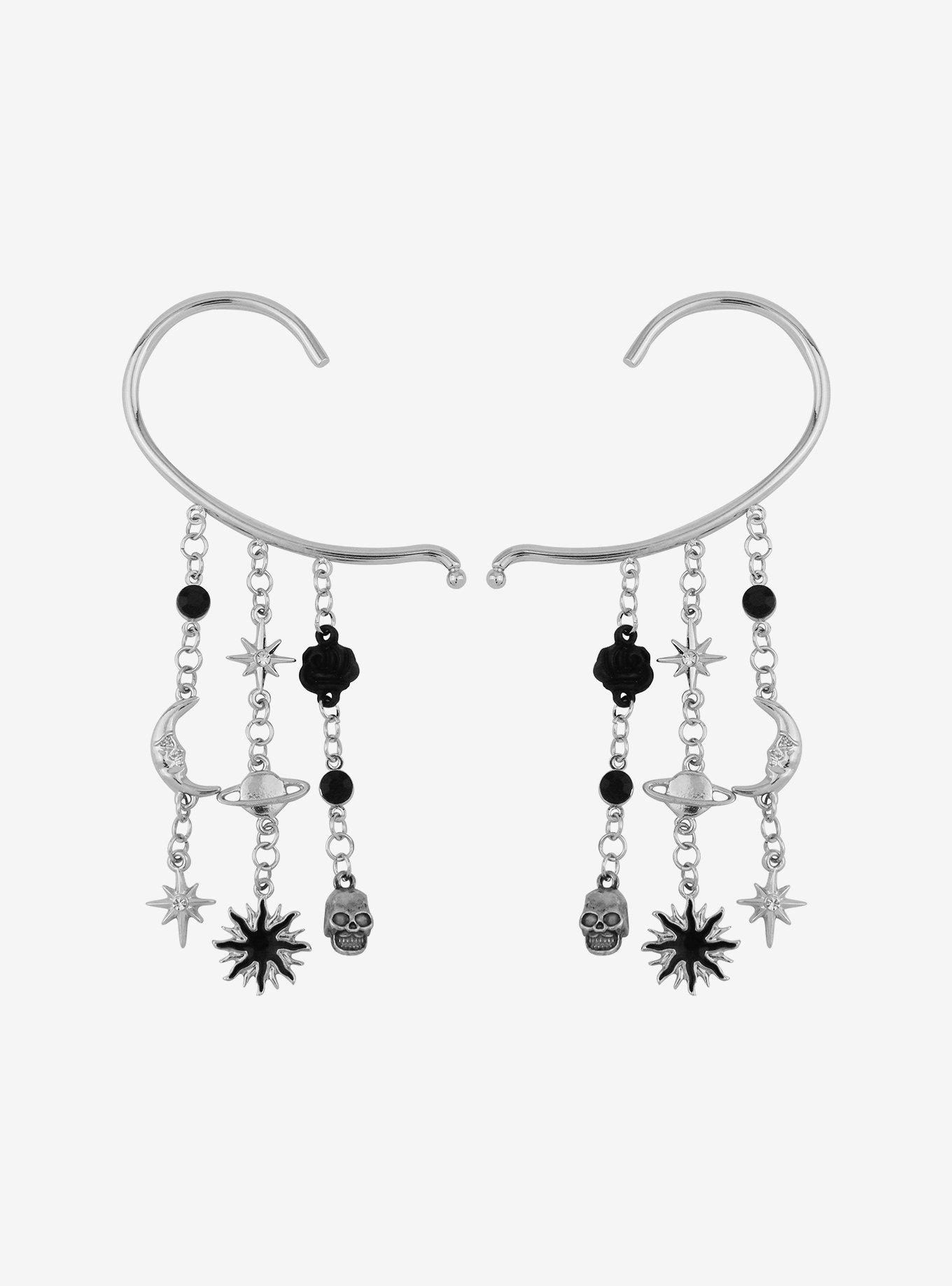 Cosmic Aura® Celestial Skull Cascading Ear Cuff Set, , hi-res