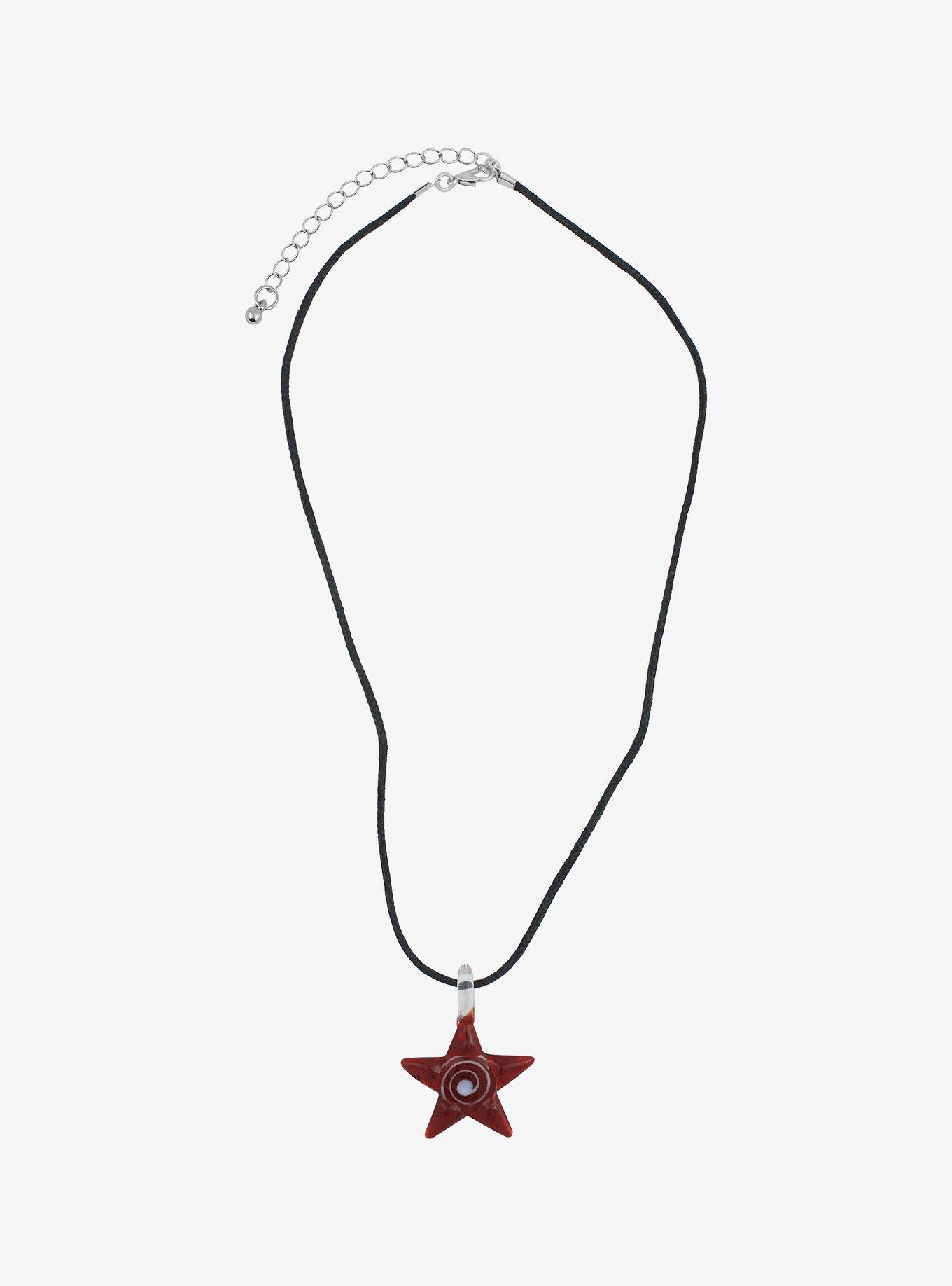 Social Collision® Spiral Red Star Cord Necklace