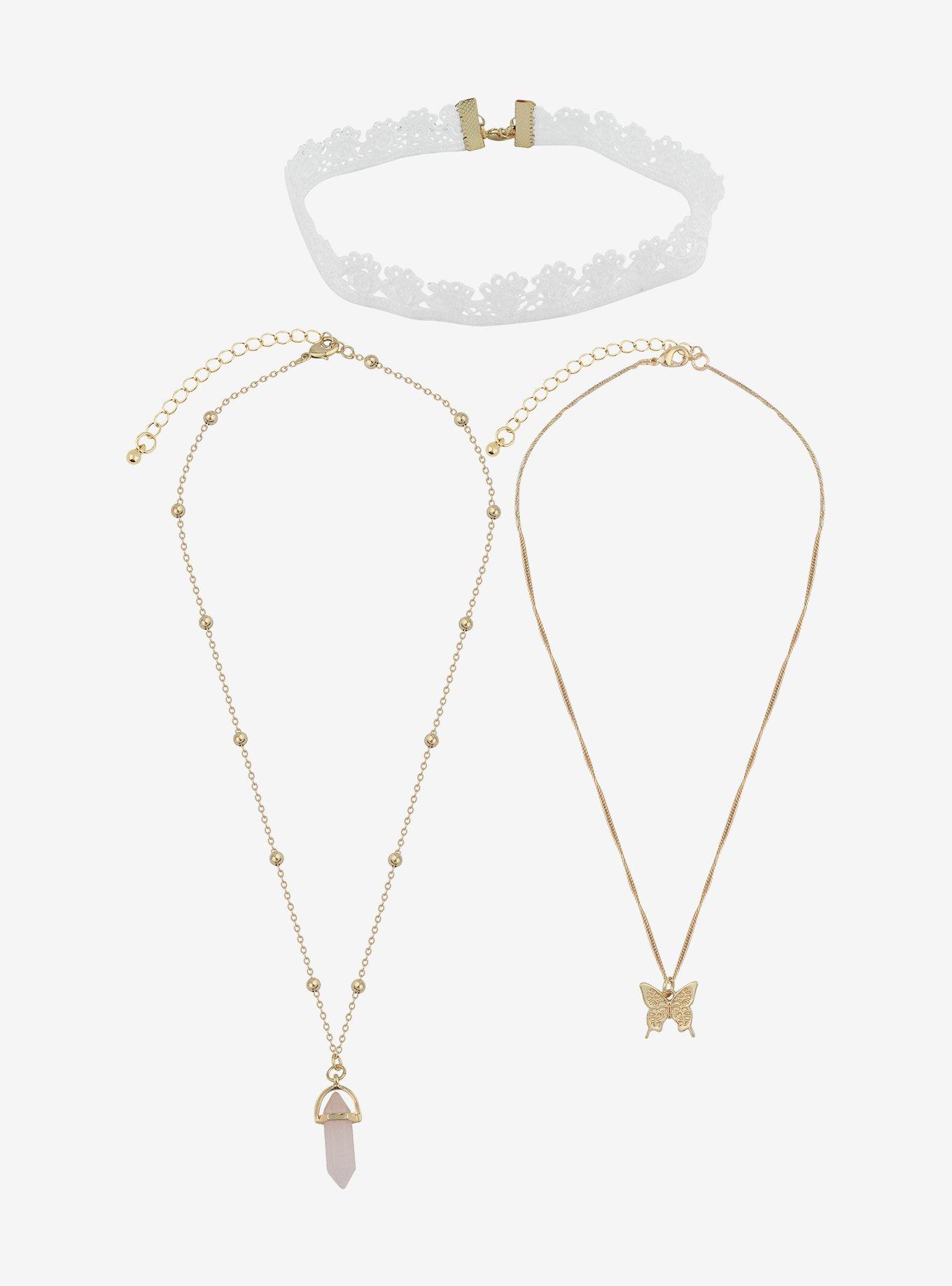 Sweet Society® Butterfly Crystal Necklace Set