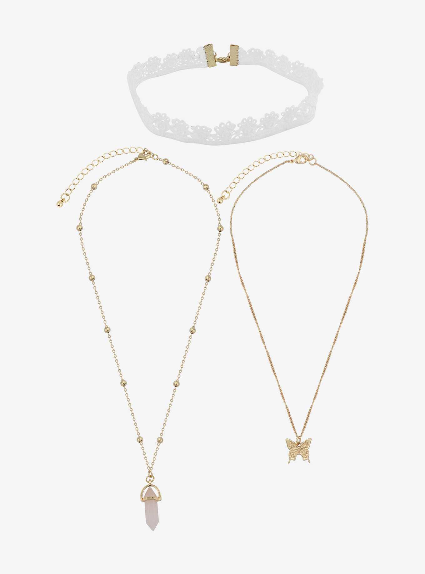 Sweet Society® Butterfly Crystal Necklace Set, , hi-res