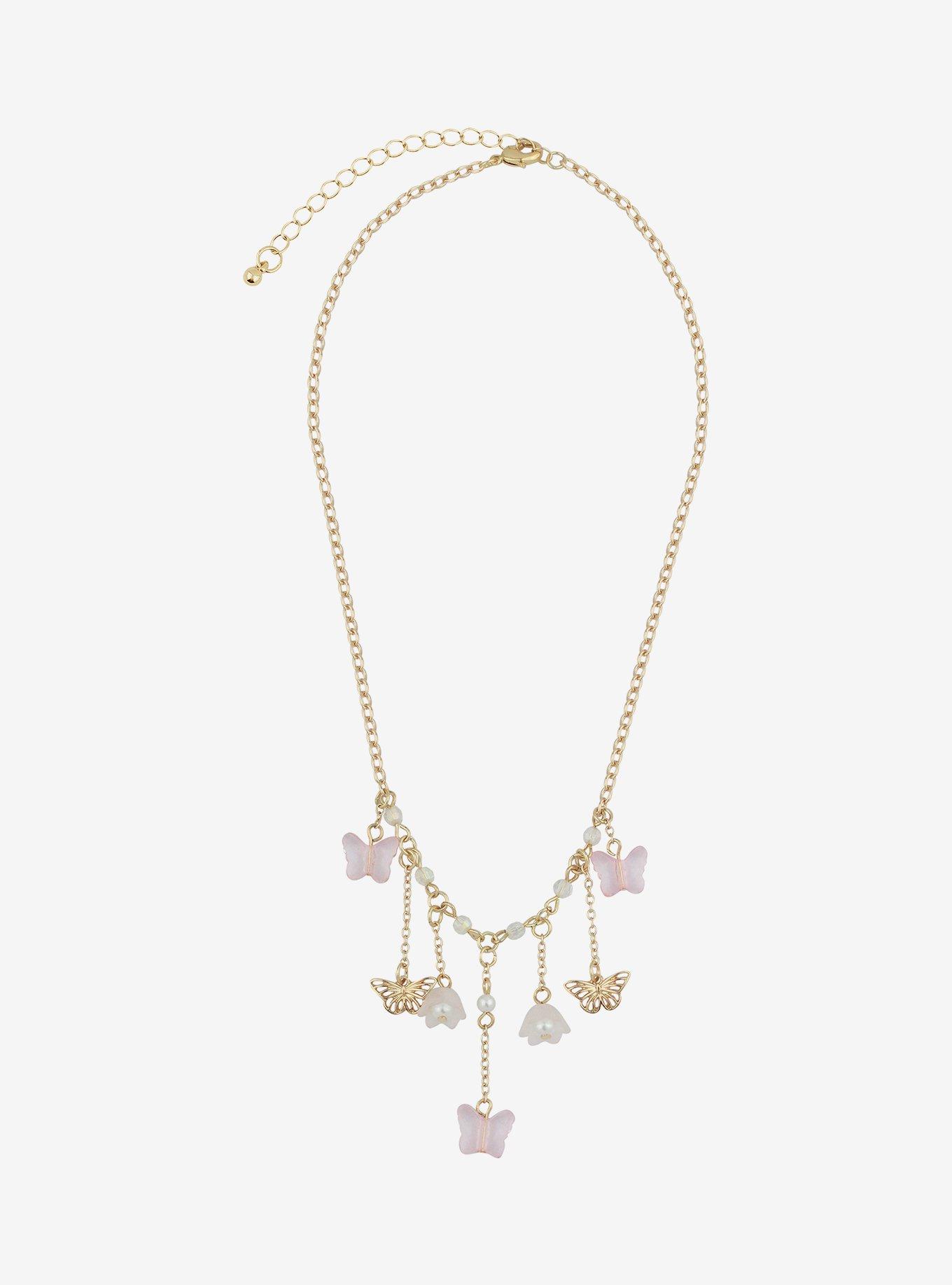 Sweet Society Butterfly Lily Chain Choker