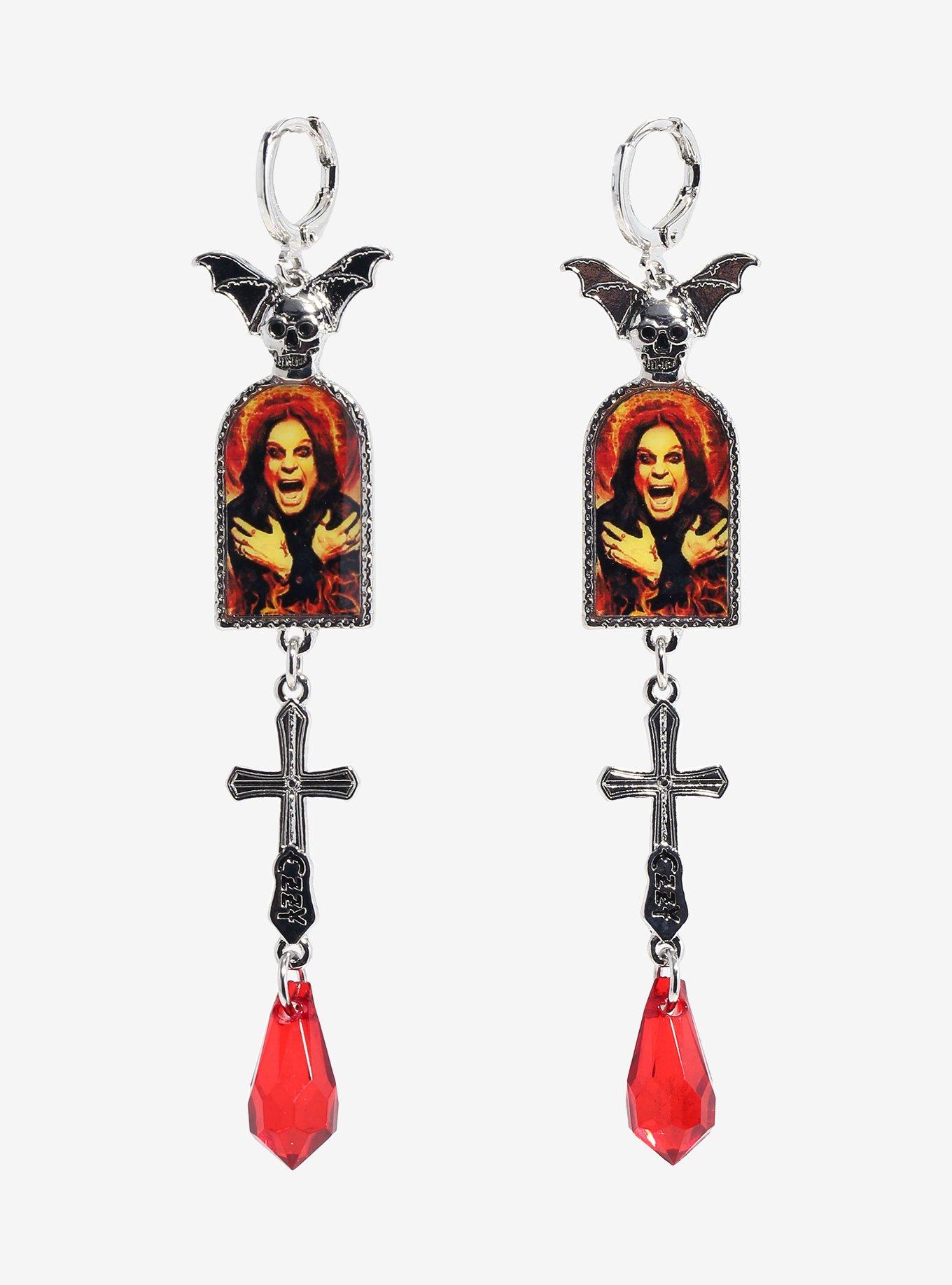 Ozzy Osbourne Vampire Bat Huggie Hoops