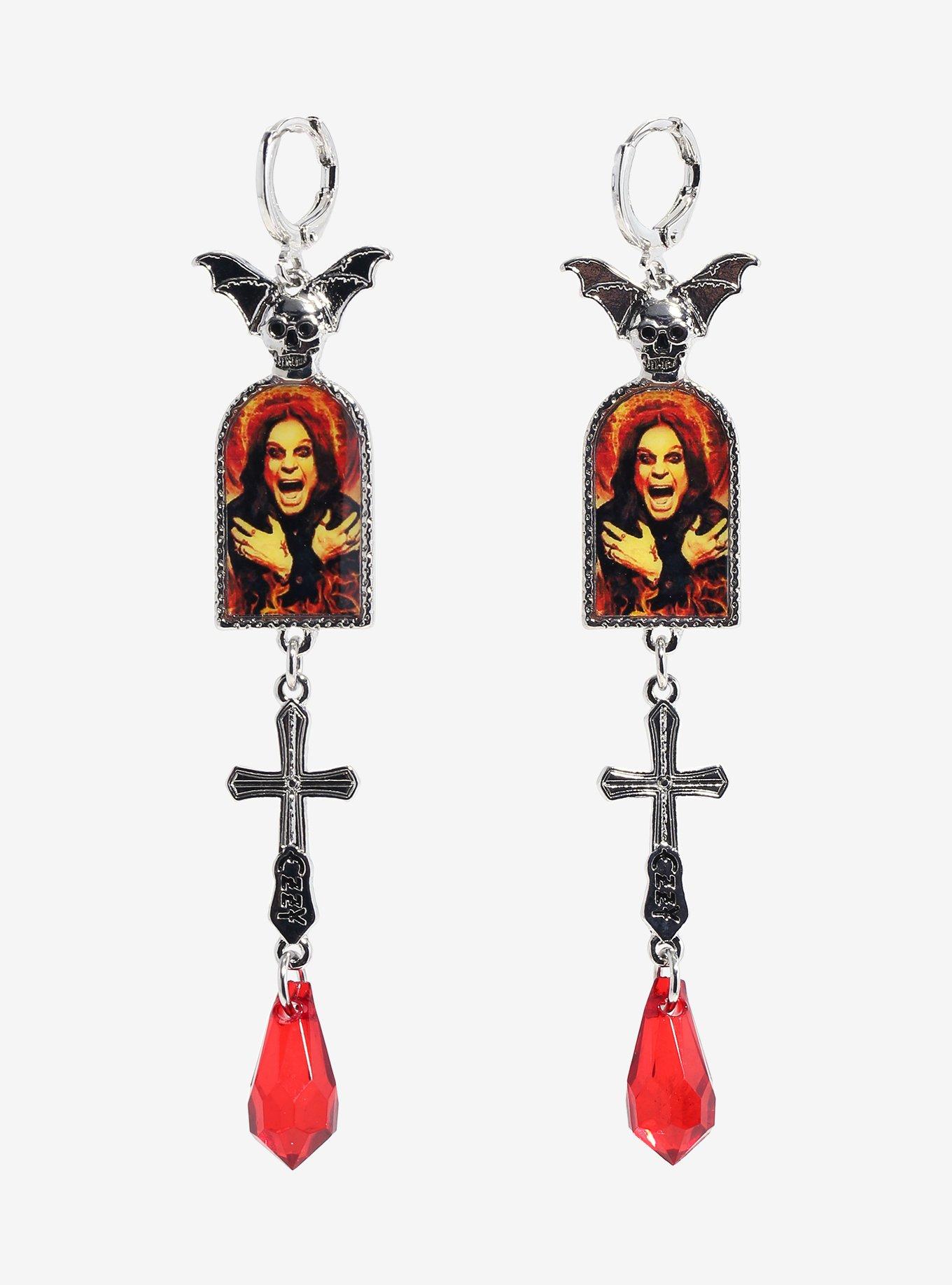 Ozzy Osbourne Vampire Bat Huggie Hoops, , alternate