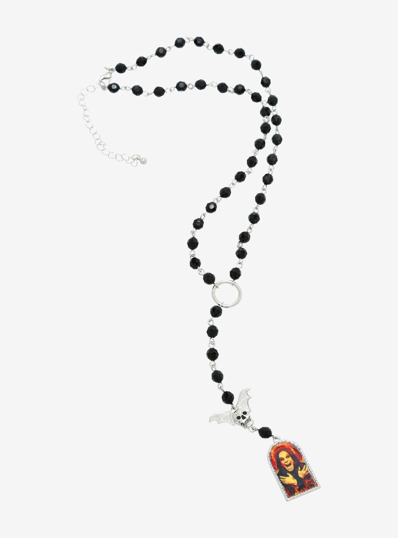 Ozzy Osbourne Bat Rosary Necklace, , alternate