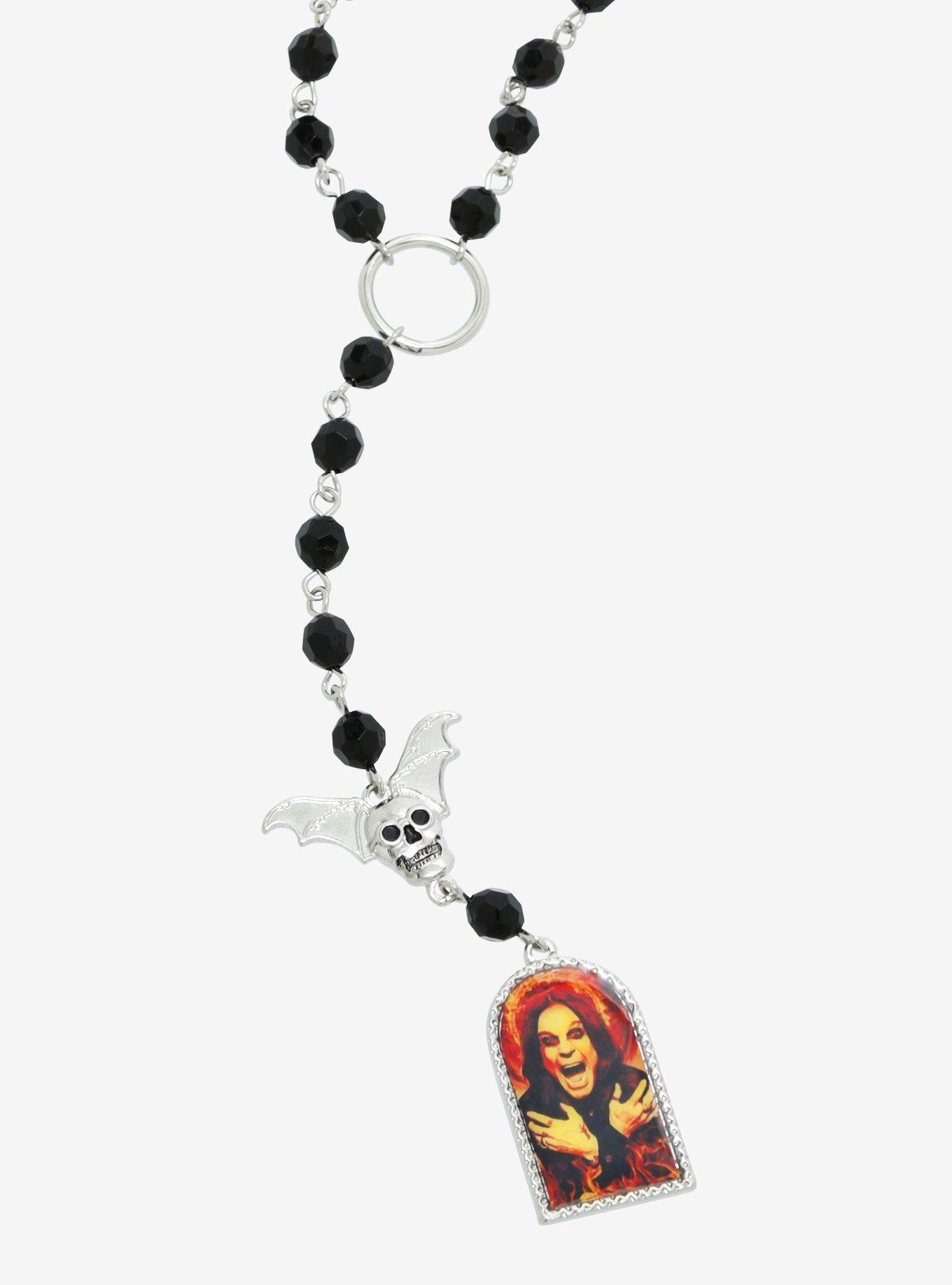 Ozzy Osbourne Bat Rosary Necklace, , alternate