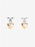 Social Collision® Gold Heart Bow Earrings, , alternate