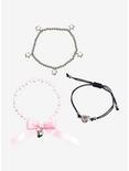 Social Collision® Pearl Bow Heart Bracelet Set, , alternate