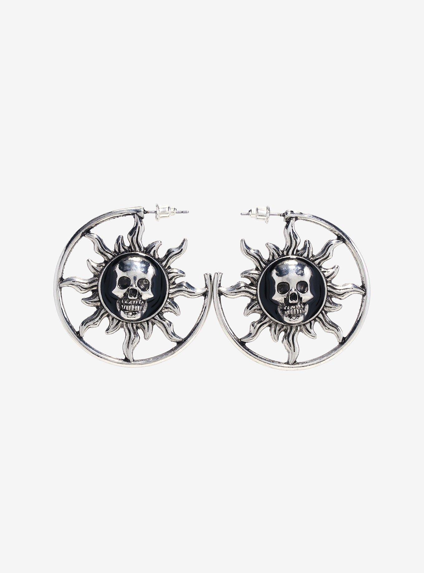 Cosmic Aura® Skull Sun Hoop Earrings