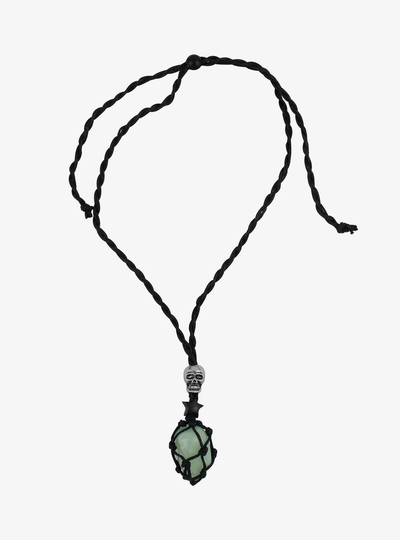 Thorn & Fable Skull Crystal Wrapped Cord Necklace, , hi-res