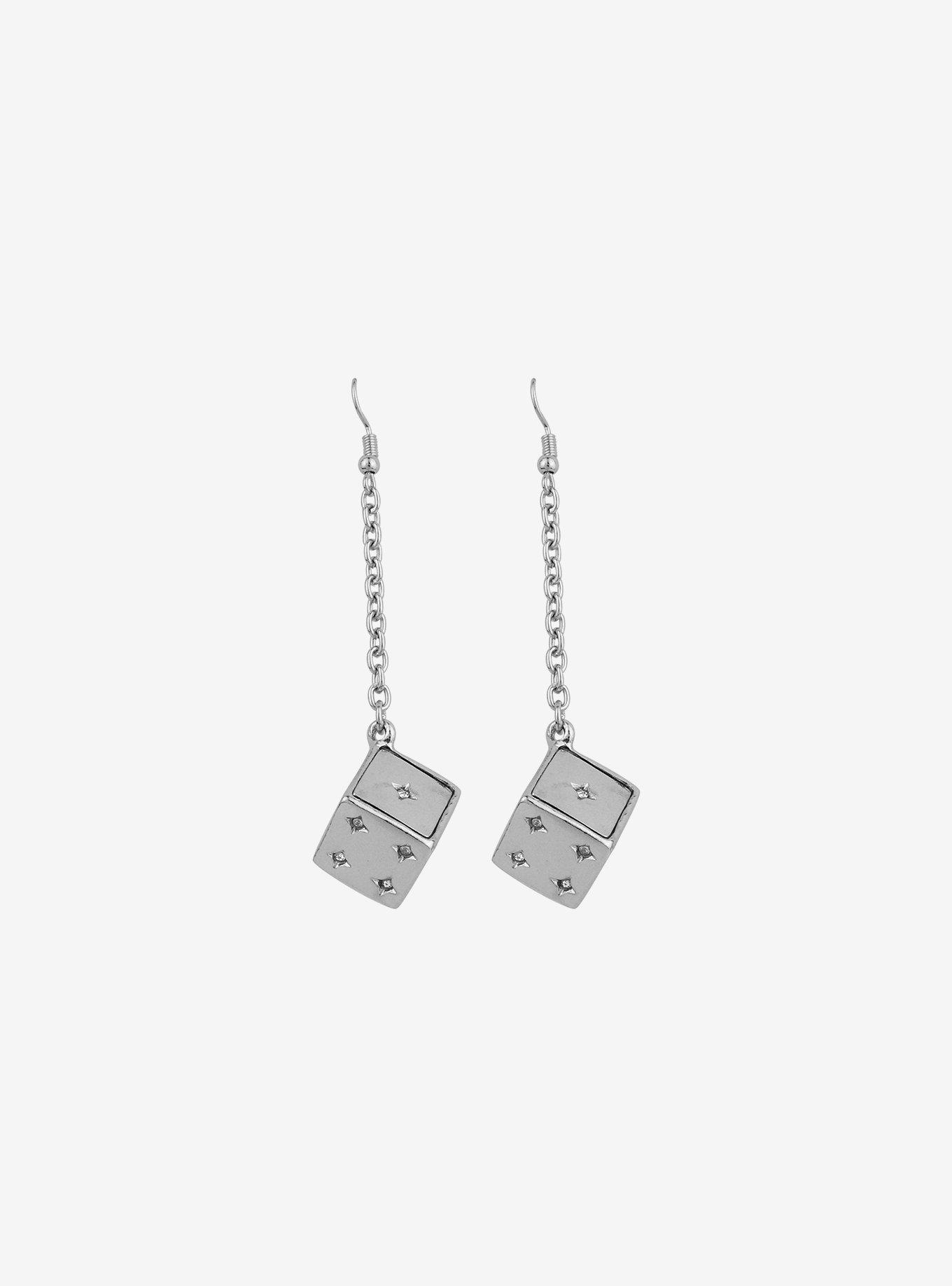 Social Collision® Silver Dice Drop Earrings, , alternate