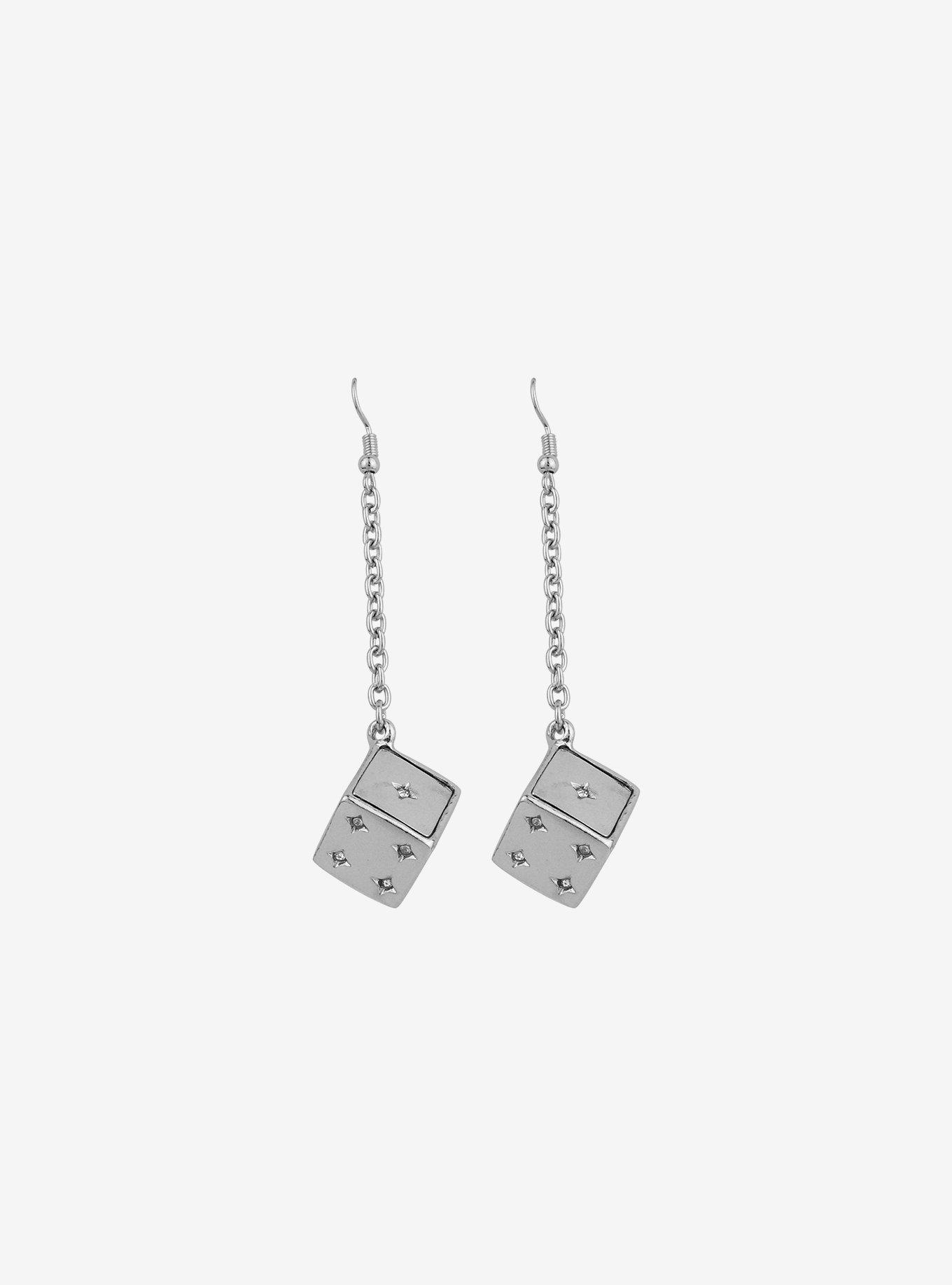 Social Collision® Silver Dice Drop Earrings, , hi-res