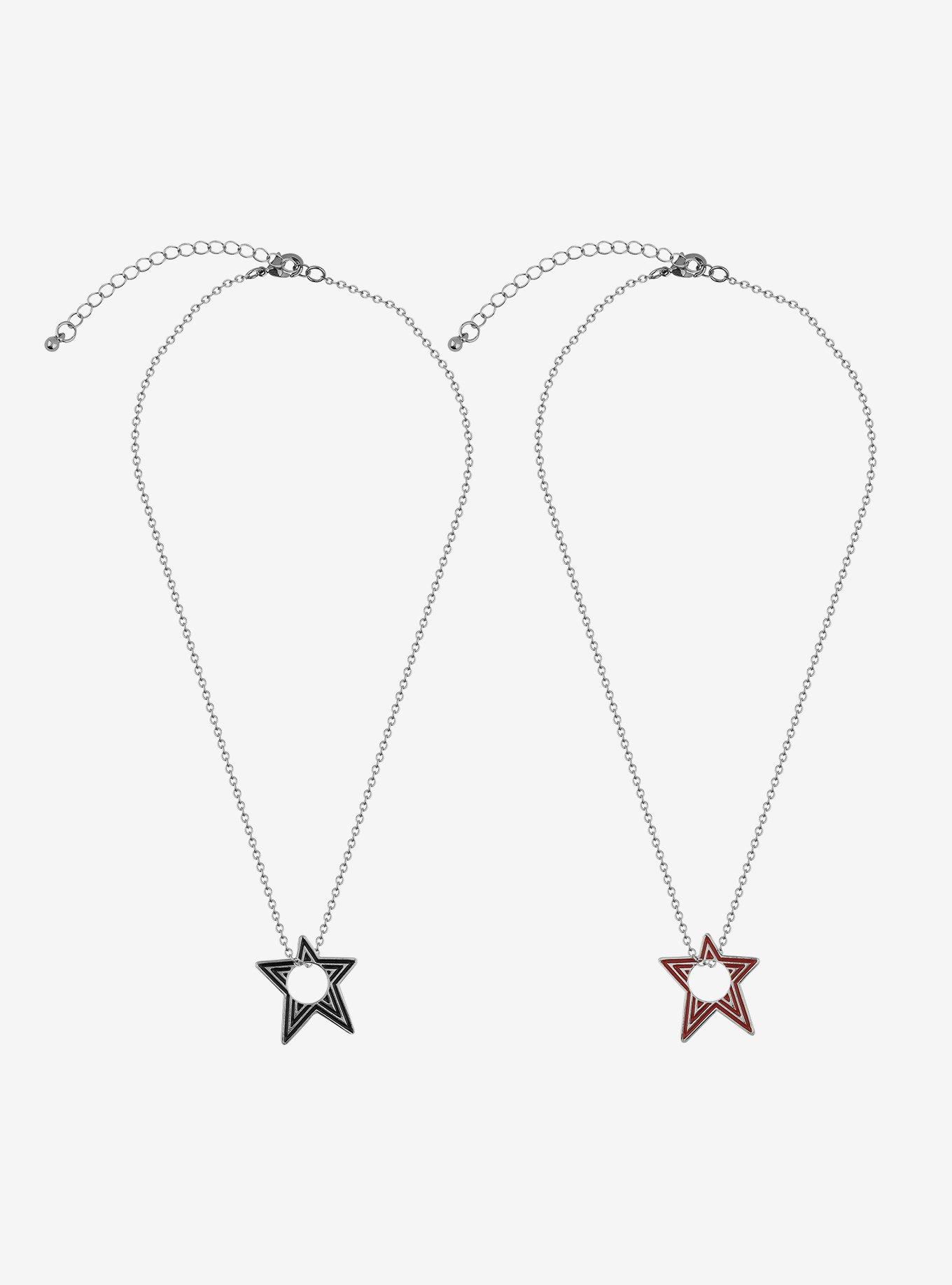 Social Collision® Open Star Outline Best Friend Necklace Set, , alternate