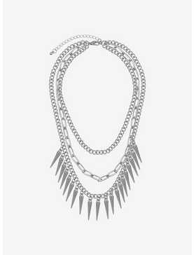 Spiked Chain Layered Necklace, , hi-res
