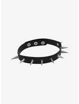 Spike Faux Leather Choker, , hi-res