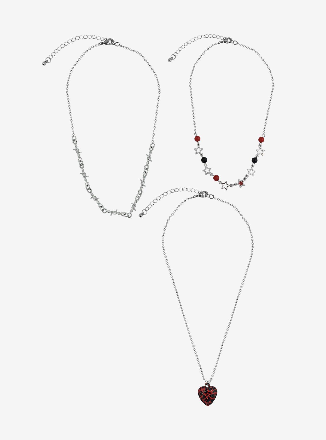 Social Collision® Red Leopard Heart Necklace Set, , alternate