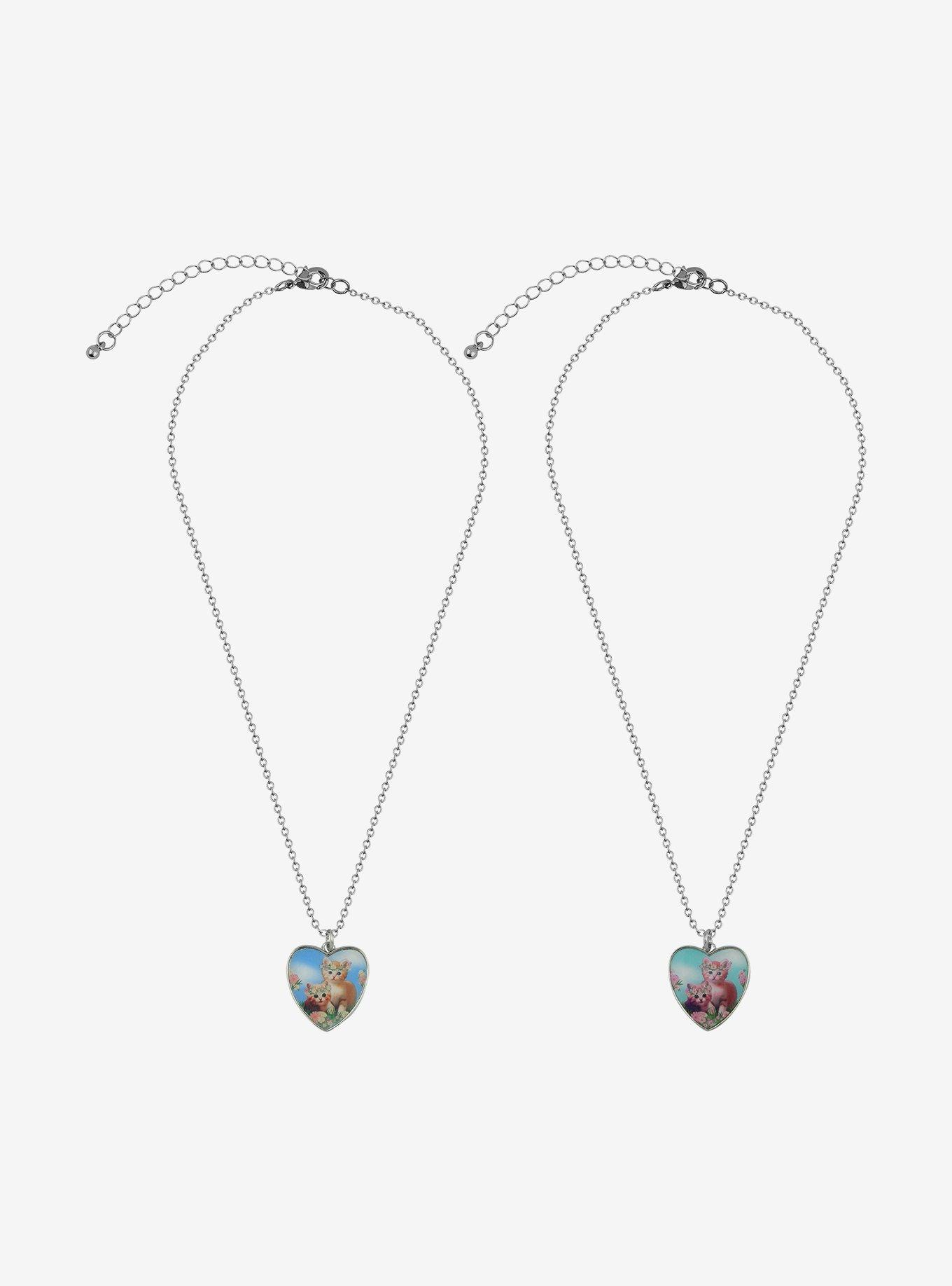 Sweet Society Angel Kitten Heart Best Friend Necklace Set, , alternate
