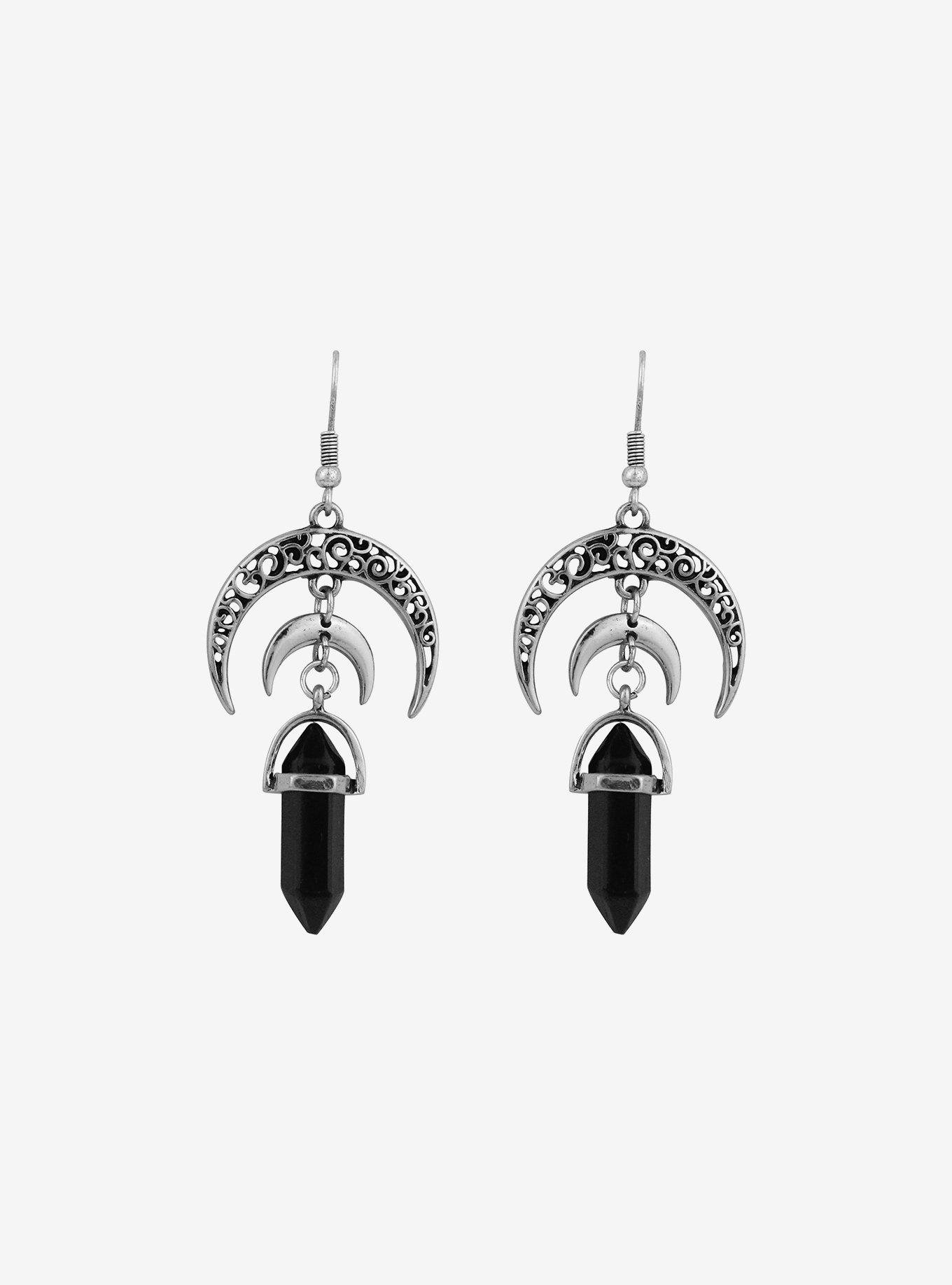 Cosmic Aura® Celestial Black Crystal Drop Earrings