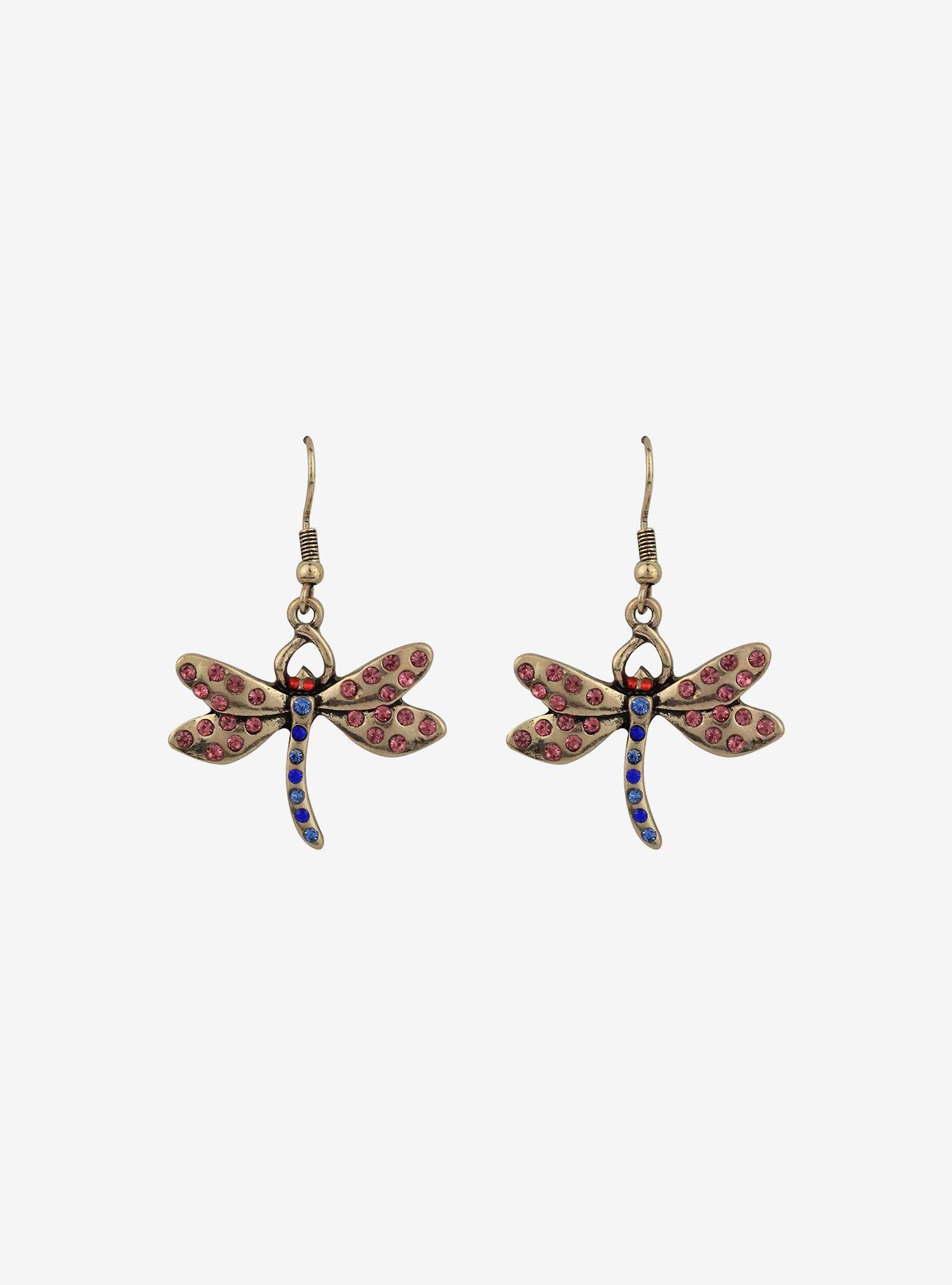 Coraline Dragonfly Drop Earrings, , alternate