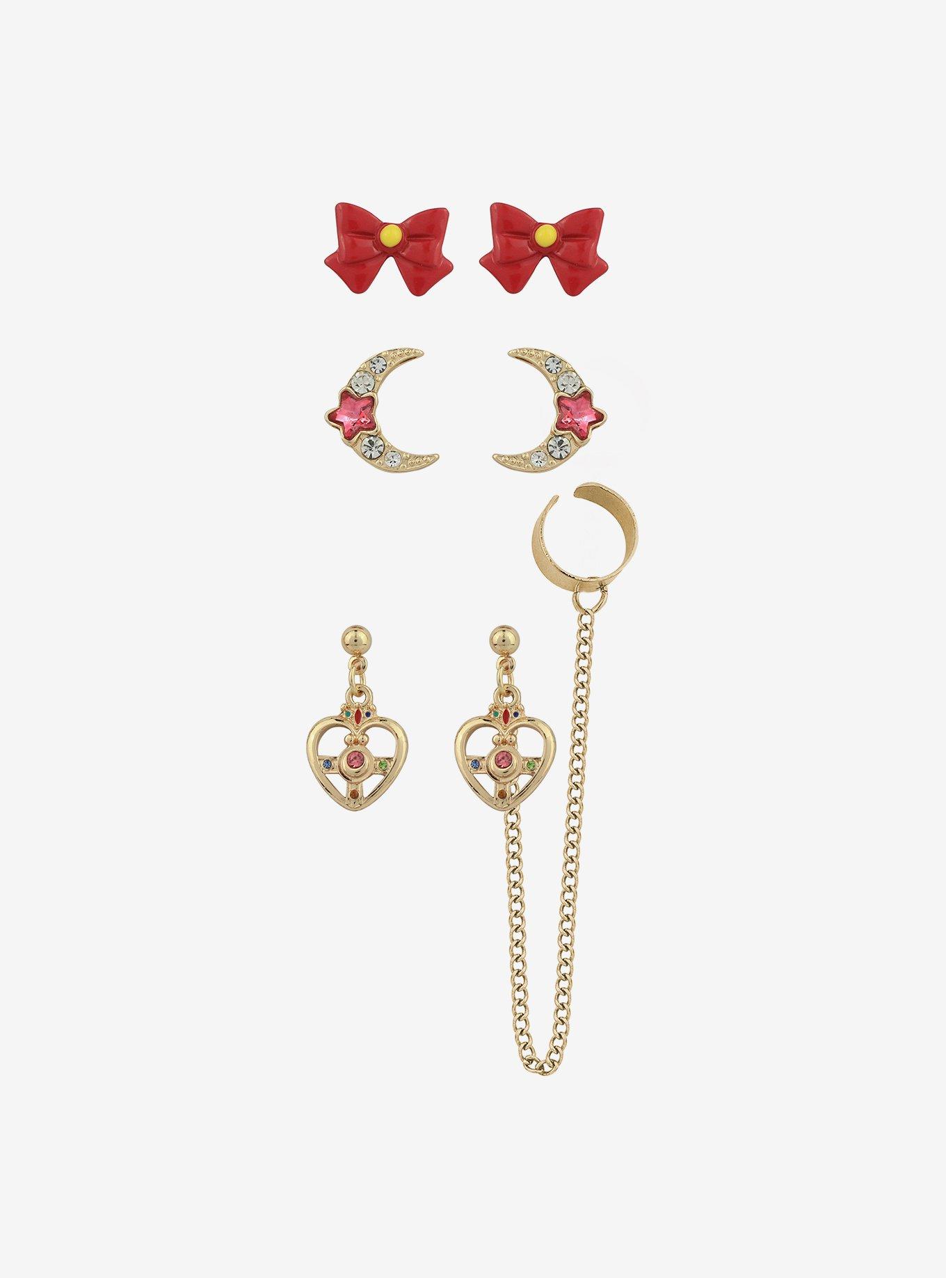 Pretty Guardian Sailor Moon Symbols Stud & Cuff Earring Set, , alternate