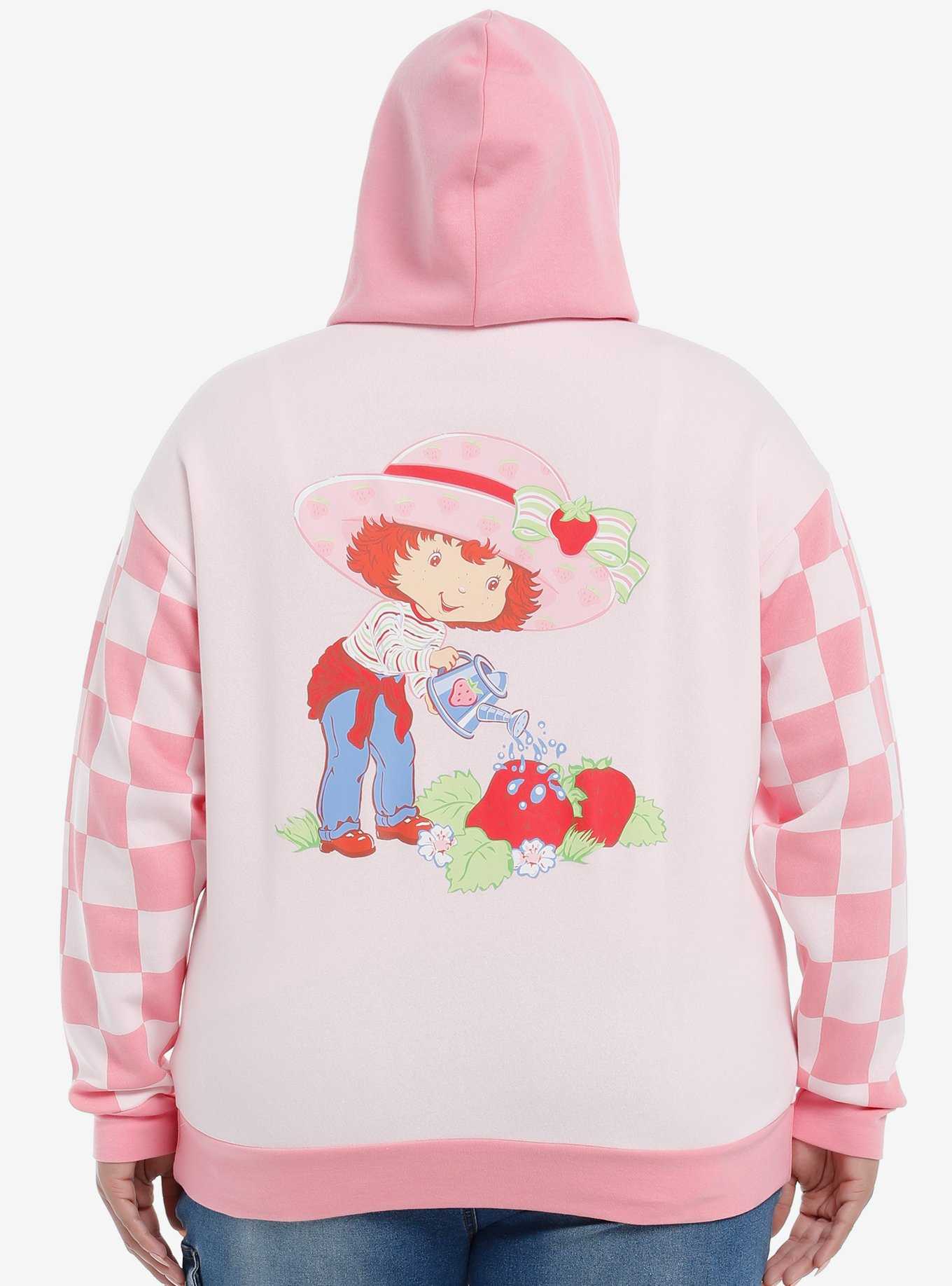 Strawberry Shortcake Checkered Color-Block Girls Hoodie Plus Size, , hi-res