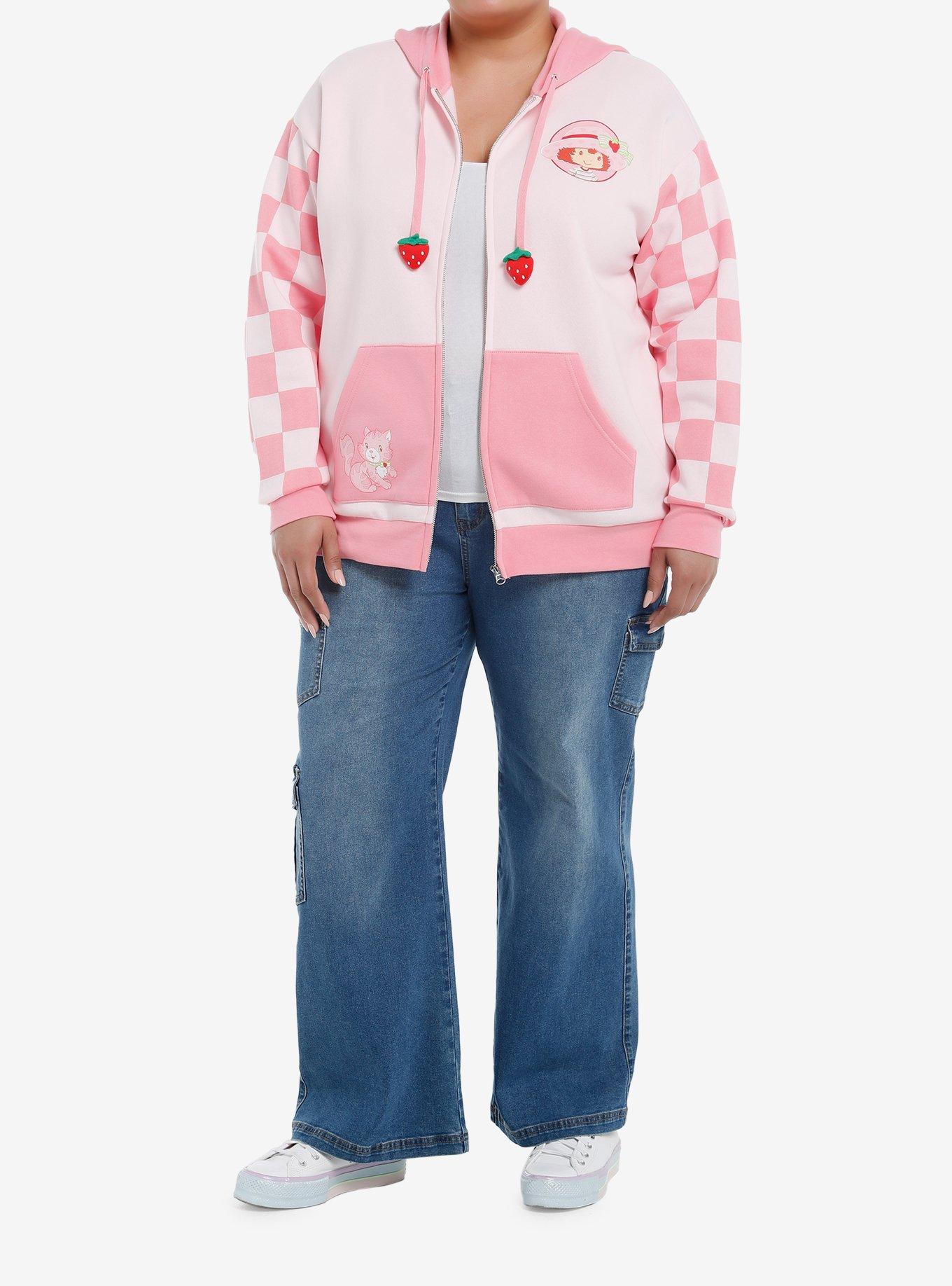 Strawberry Shortcake Checkered Color-Block Girls Hoodie Plus Size, MULTI, alternate