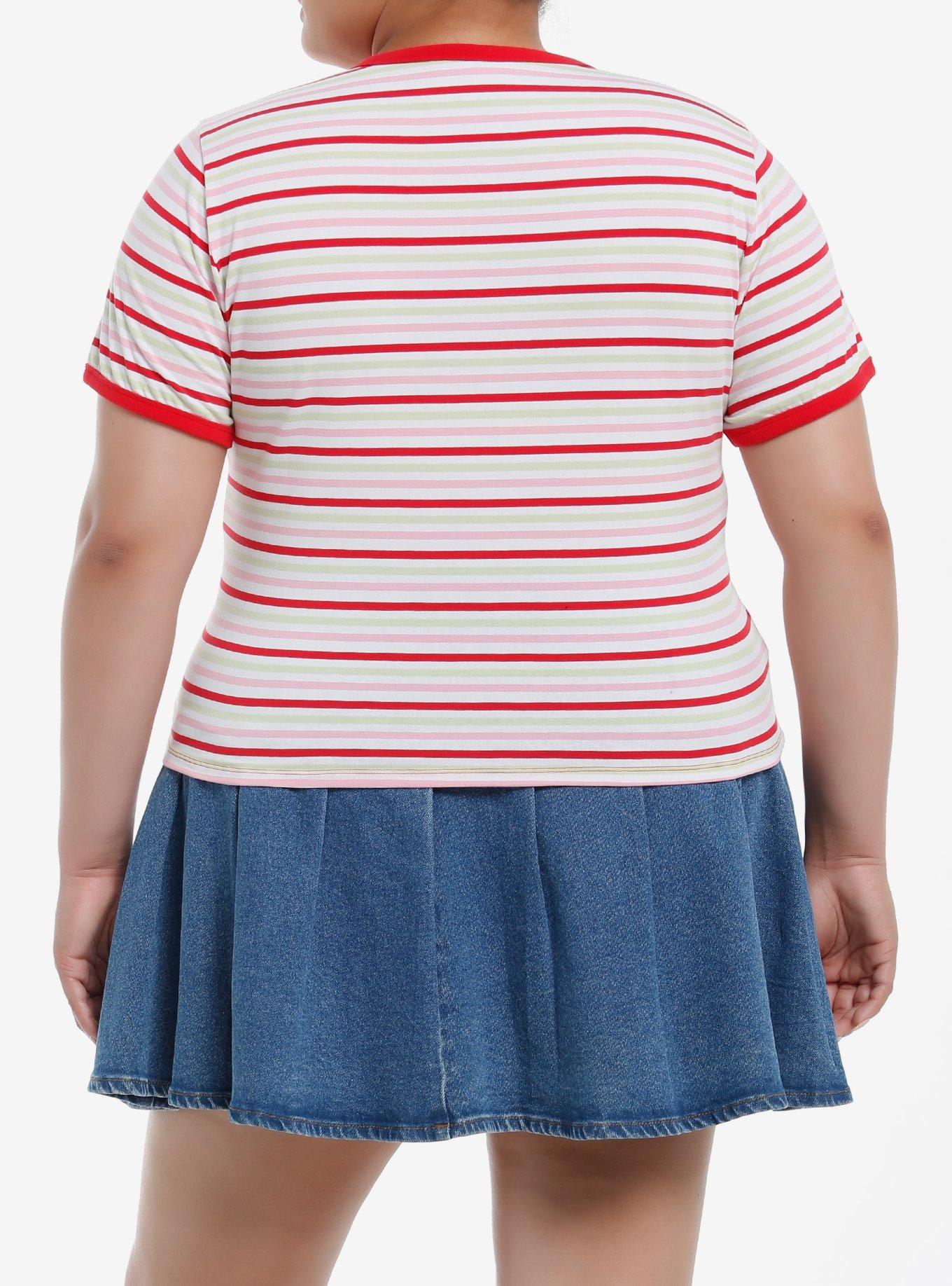 Strawberry Shortcake Stripe Girls Ringer T-Shirt Plus Size, MULTI, alternate