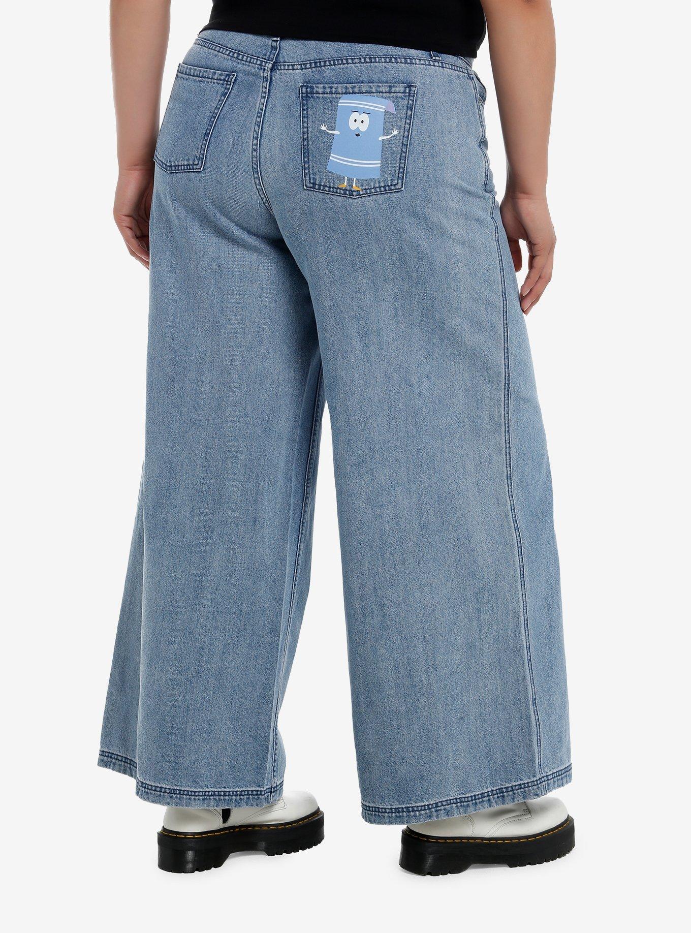 South Park Characters Wide Leg Denim Pants Plus Size, , hi-res