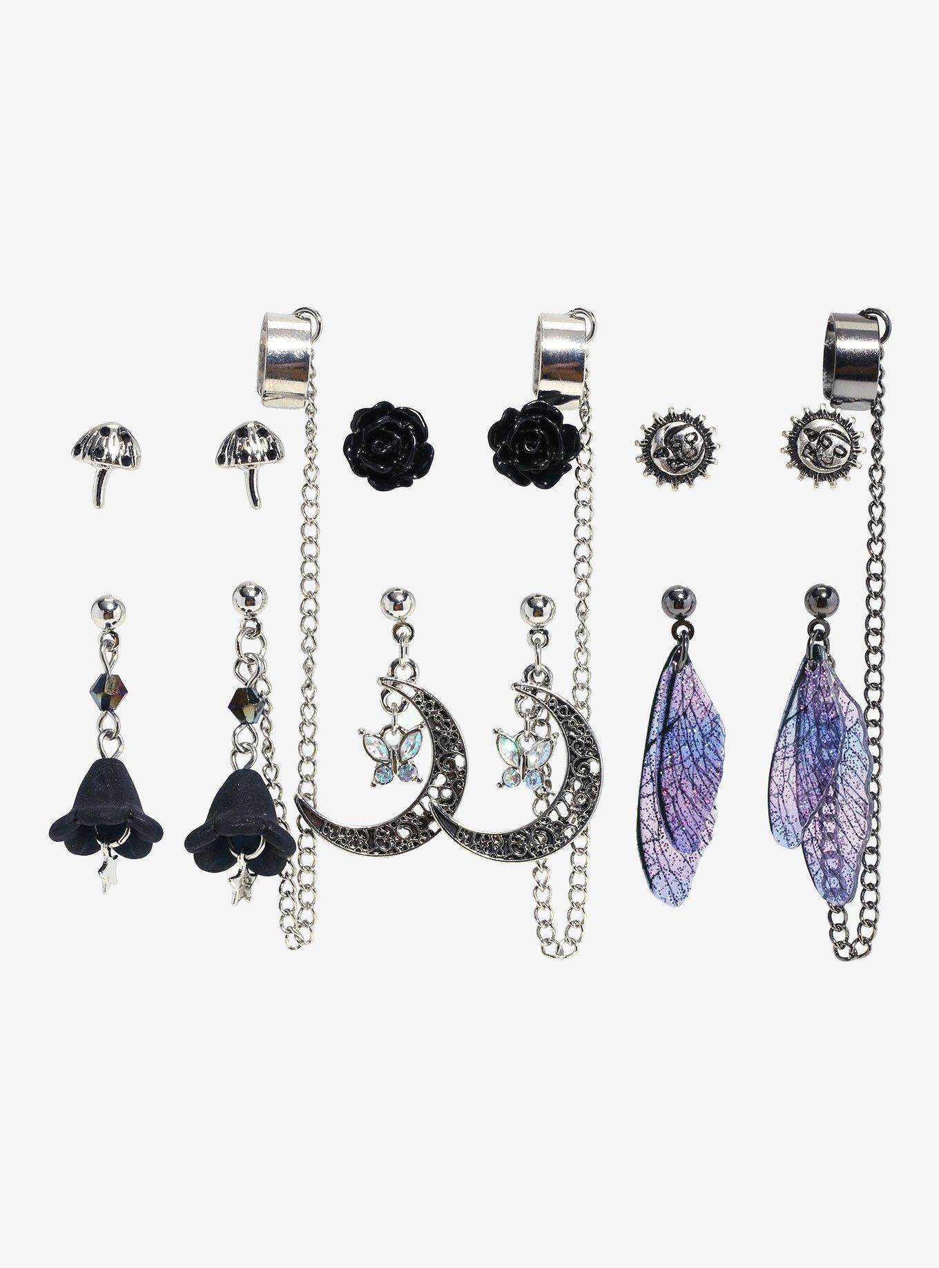 Cosmic Aura Dark Cottage Fairy Cuff Earring Set, , hi-res