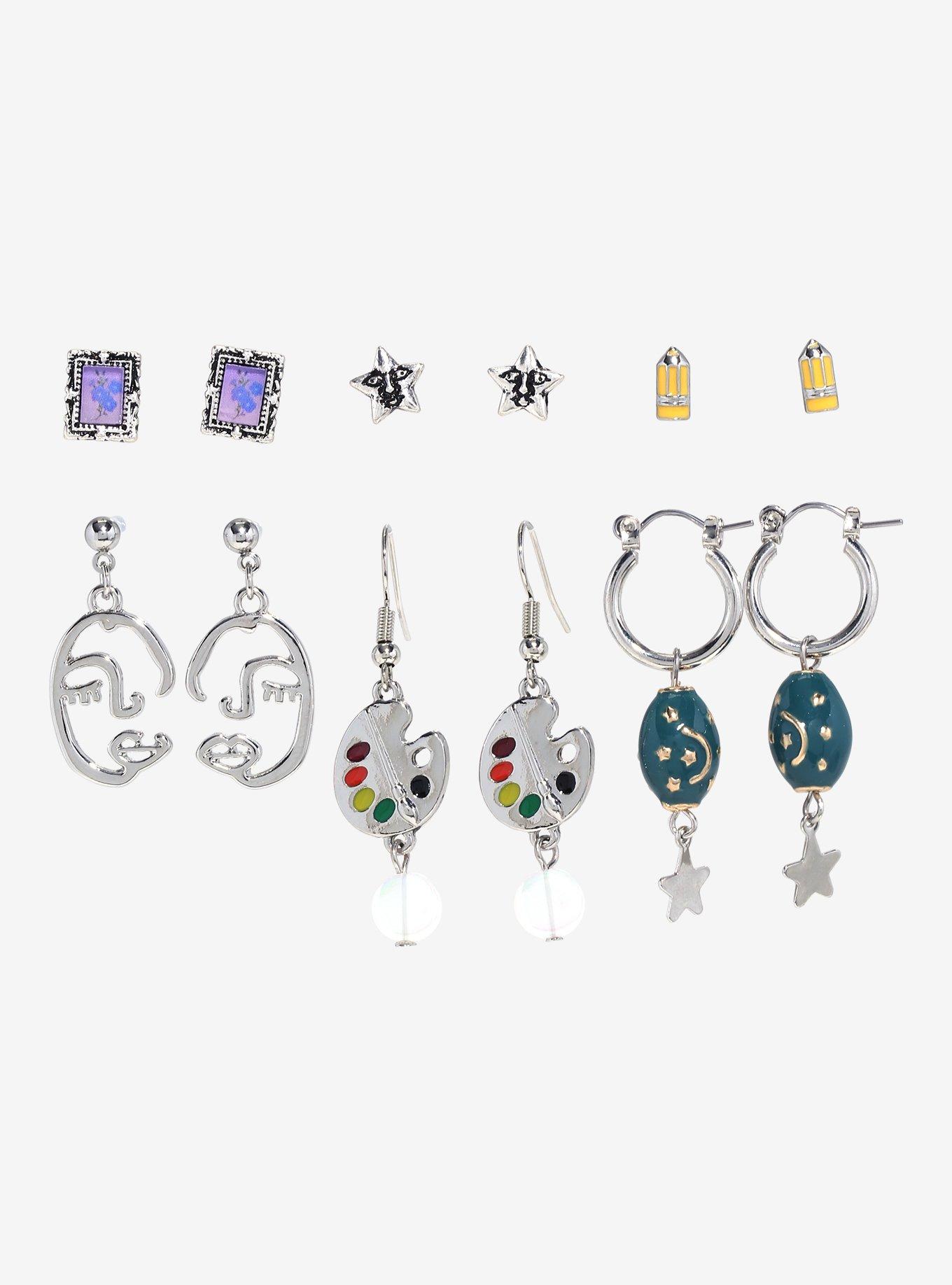 Sweet Society Art Paint Icon Earring Set, , hi-res