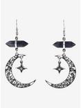 Cosmic Aura Rhinestone Moon Crystal Earrings, , alternate
