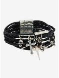Social Collision® Goth Charm Cord Cuff Bracelet, , alternate