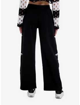 Skull Star Fuzzy Patch Wide Leg Girls Lounge Pants, , hi-res